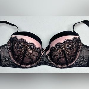 NWOT ti Voglio BLK/PNK  Gisella Lightly Lined Demi, 42C  *P1032